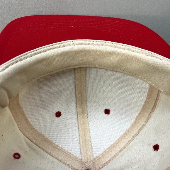 Vintage Butcher Hat Cap Snapback Cream Ferndale Meat Deli Restaurant Wildcats - Picture 6 of 7